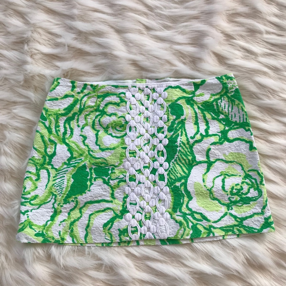 Lilly Pulitzer Green and White Skirt Size 10
